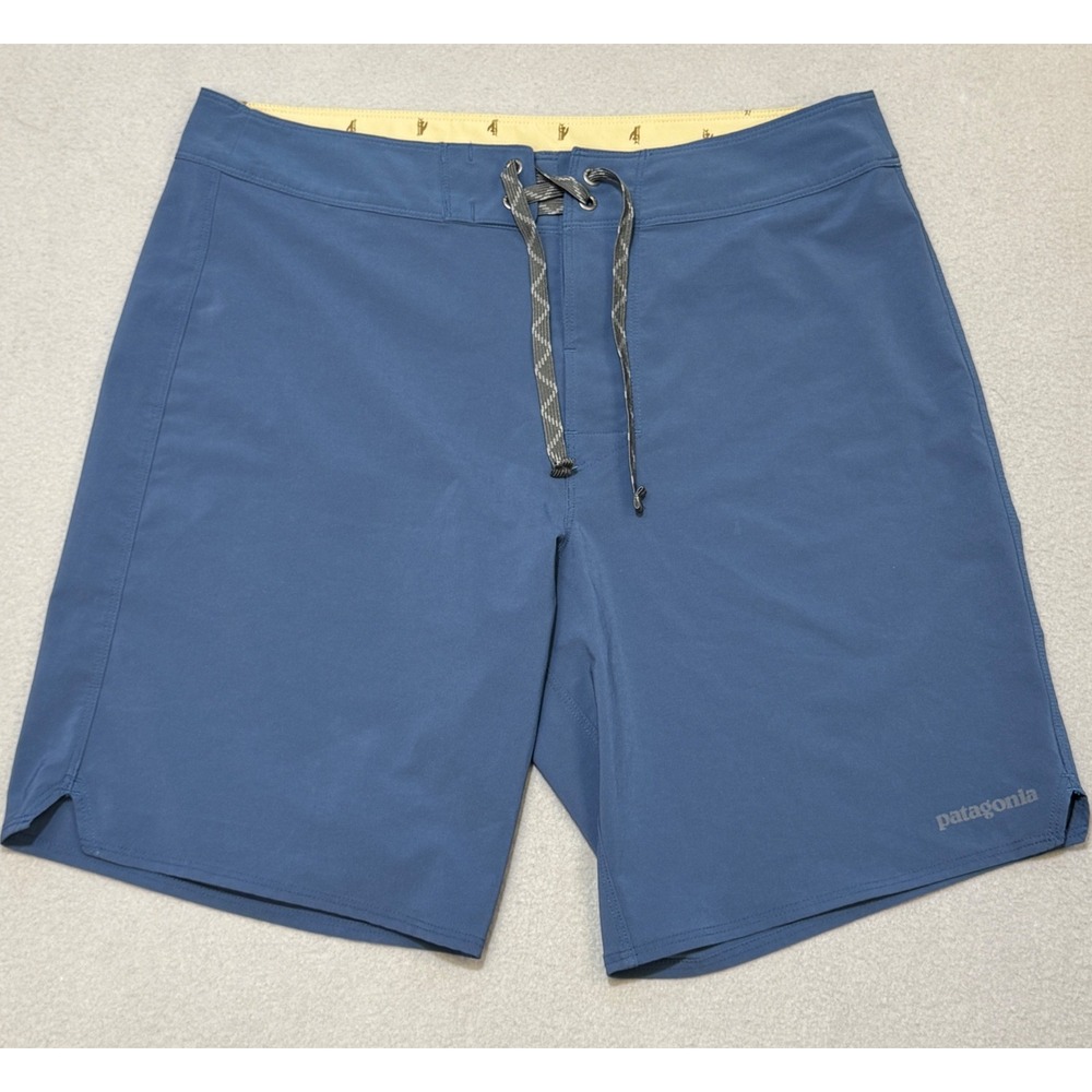 PATAGONIA Stretch Hydropeak Board Shorts Mens 32 / 33 Blue Quick Dry Swim Trunks